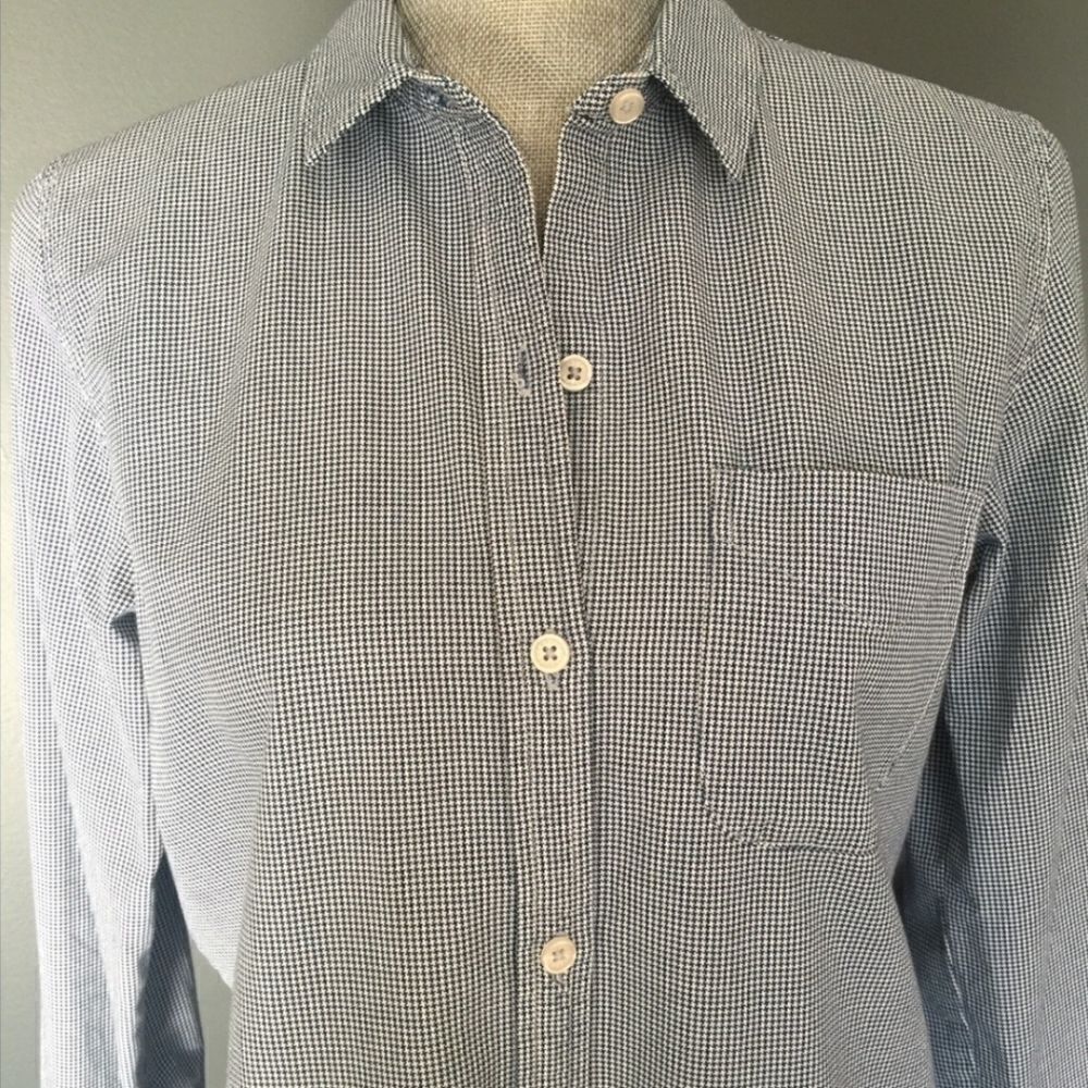 Current/Elliott The Slim Boy Houndstooth Shirt Md - Picture 4 of 7